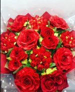 Valentines 12 Bouquet - ONE DOZEN RED ROSES